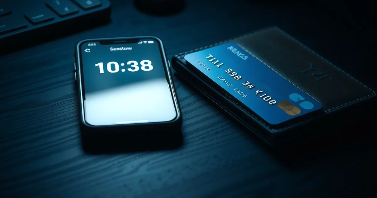 A smartphone showing a countdown timer beside a wallet and credit card on a dark desk, symbolizing the decision moment after an IPTV free trial ends.